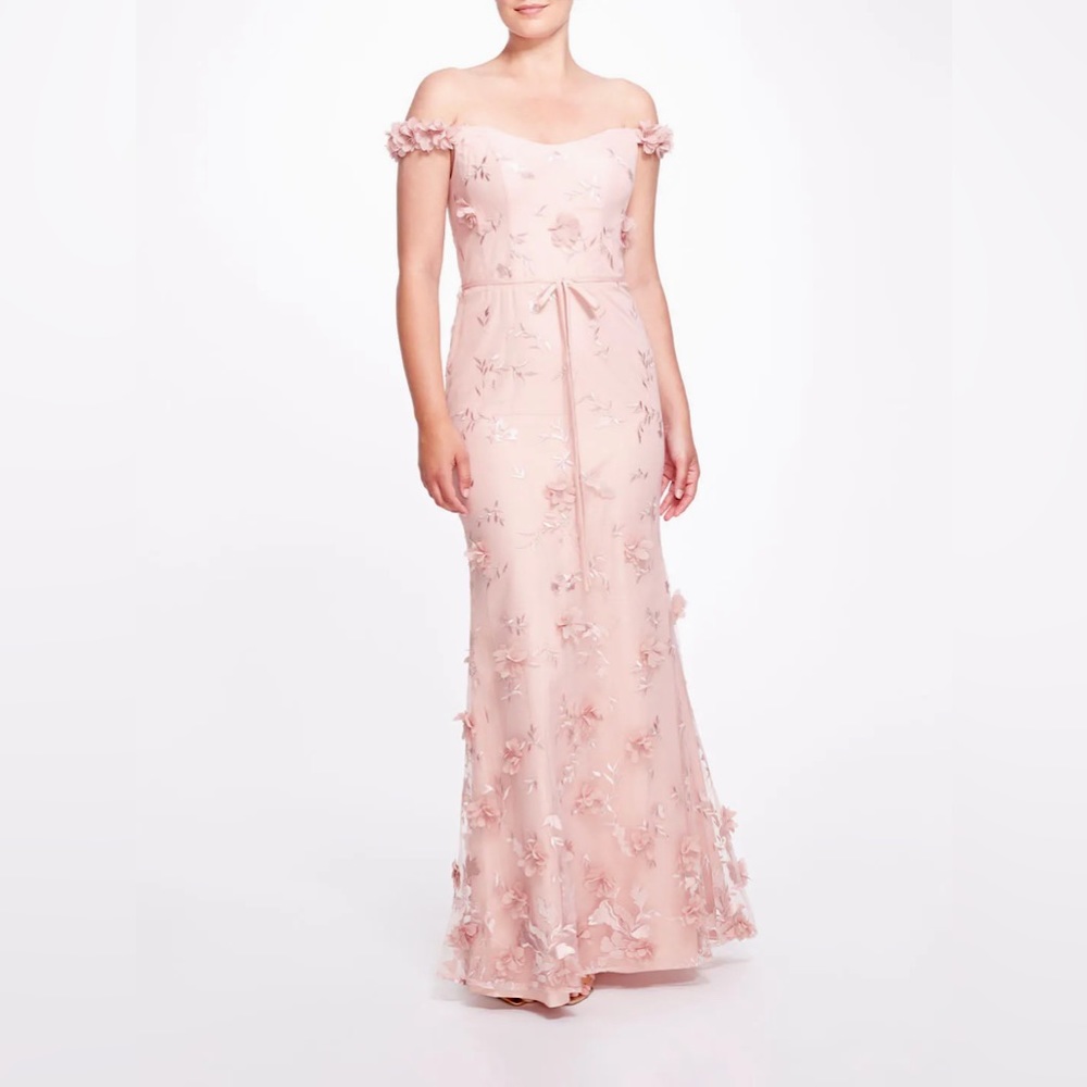 Marchesa Notte Venice Gown in Blush